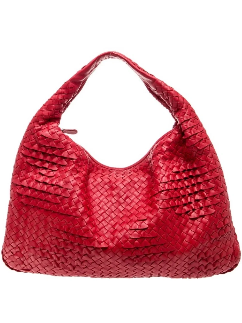 Bottega Veneta Red Intrecciato Leather Hobo